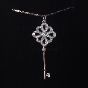 Beautiful Moissanite Key Pendant Necklace